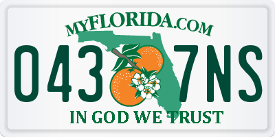 FL license plate 0437NS