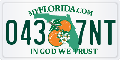 FL license plate 0437NT