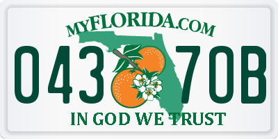 FL license plate 0437OB