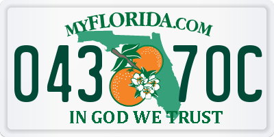 FL license plate 0437OC