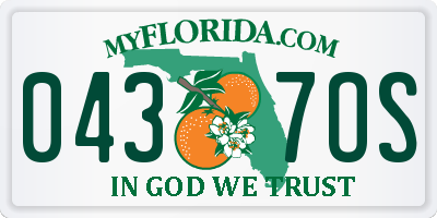 FL license plate 0437OS