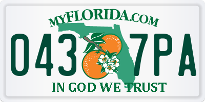 FL license plate 0437PA