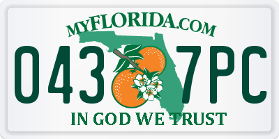 FL license plate 0437PC