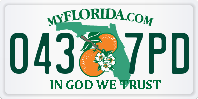 FL license plate 0437PD
