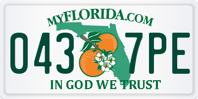 FL license plate 0437PE