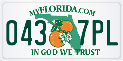 FL license plate 0437PL
