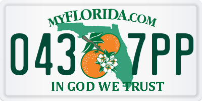 FL license plate 0437PP