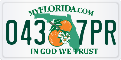 FL license plate 0437PR