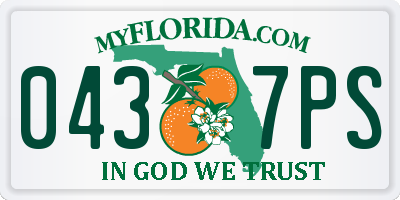 FL license plate 0437PS