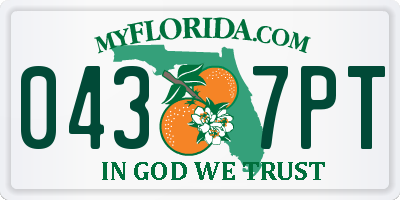 FL license plate 0437PT