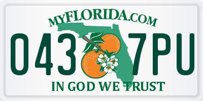 FL license plate 0437PU