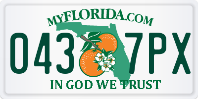 FL license plate 0437PX