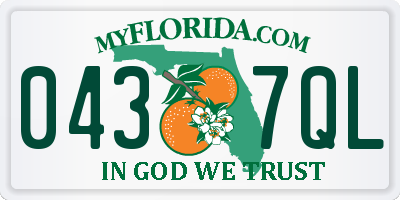 FL license plate 0437QL