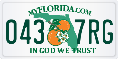 FL license plate 0437RG