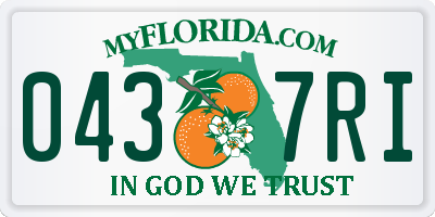 FL license plate 0437RI