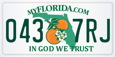 FL license plate 0437RJ