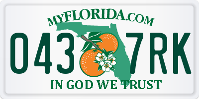 FL license plate 0437RK