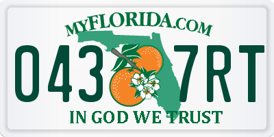 FL license plate 0437RT
