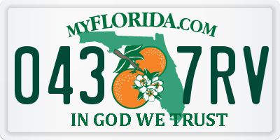 FL license plate 0437RV