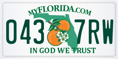 FL license plate 0437RW