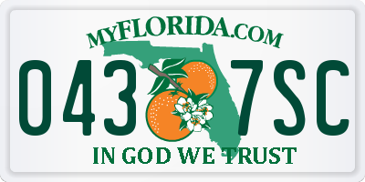 FL license plate 0437SC