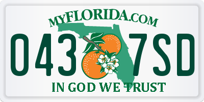 FL license plate 0437SD