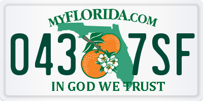 FL license plate 0437SF