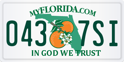 FL license plate 0437SI