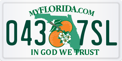 FL license plate 0437SL