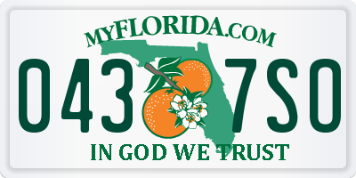 FL license plate 0437SO