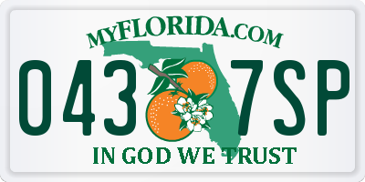 FL license plate 0437SP