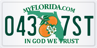 FL license plate 0437ST