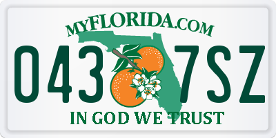 FL license plate 0437SZ