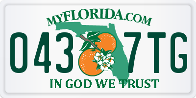 FL license plate 0437TG