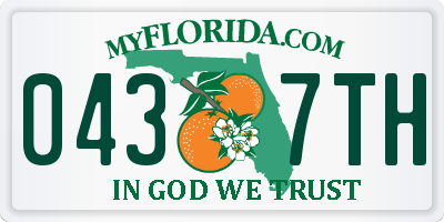 FL license plate 0437TH