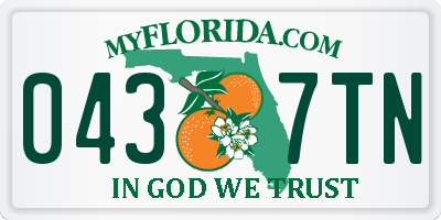 FL license plate 0437TN