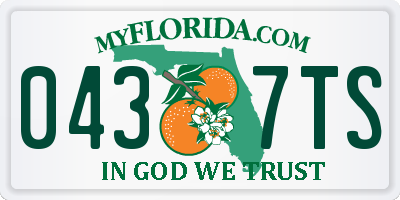 FL license plate 0437TS