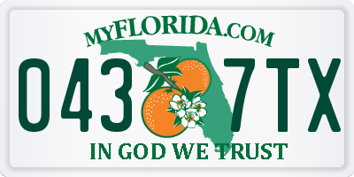 FL license plate 0437TX