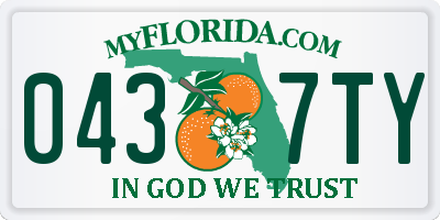 FL license plate 0437TY