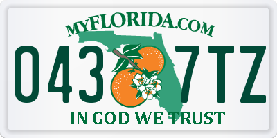 FL license plate 0437TZ