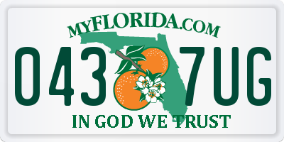 FL license plate 0437UG