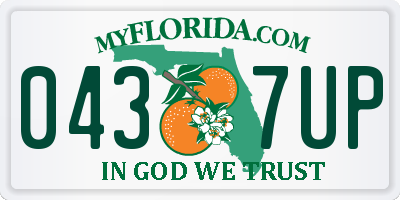 FL license plate 0437UP