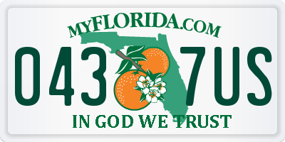 FL license plate 0437US