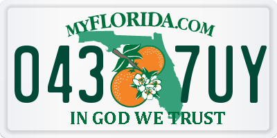 FL license plate 0437UY