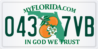 FL license plate 0437VB