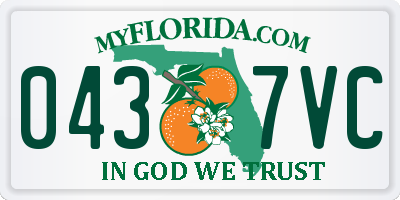 FL license plate 0437VC