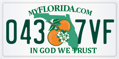 FL license plate 0437VF