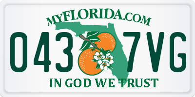 FL license plate 0437VG
