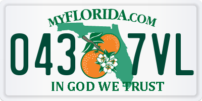 FL license plate 0437VL