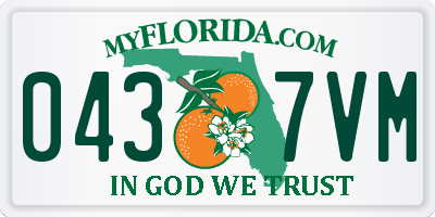 FL license plate 0437VM